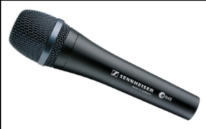 A Sennheiser wireless DJ microphone